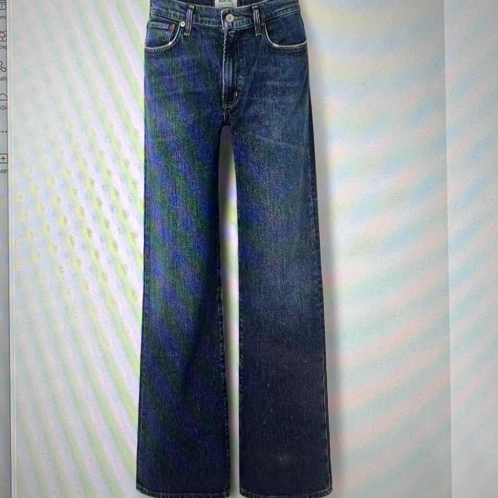 Agolde High Rise Blue Jeans with Straight Leg
